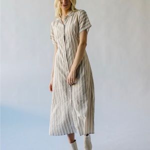 Striped En Crème midi dress, size medium, new without tags